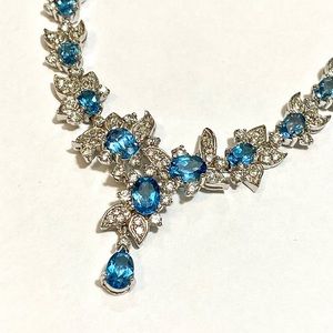 Blue Topaz Necklace in Sterling Silver